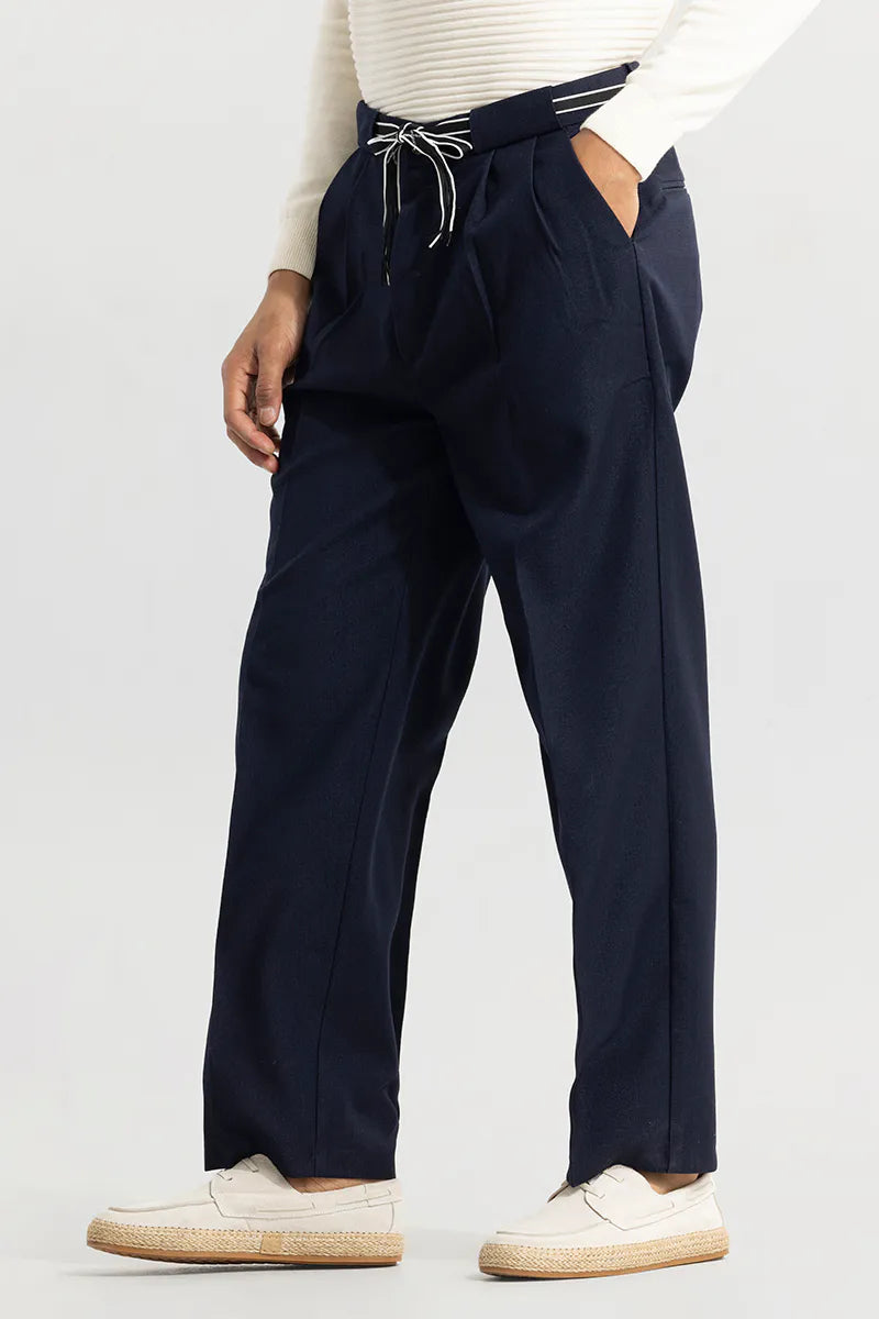 Black Mid Rise Korean Trousers