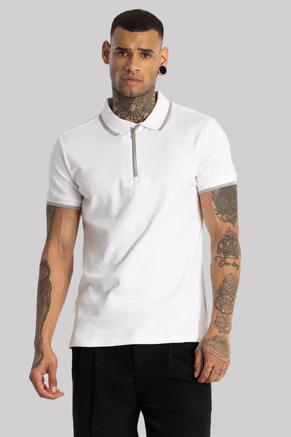 PINK Zipper Polo T-Shirt