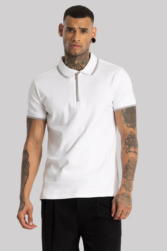 PINK Zipper Polo T-Shirt